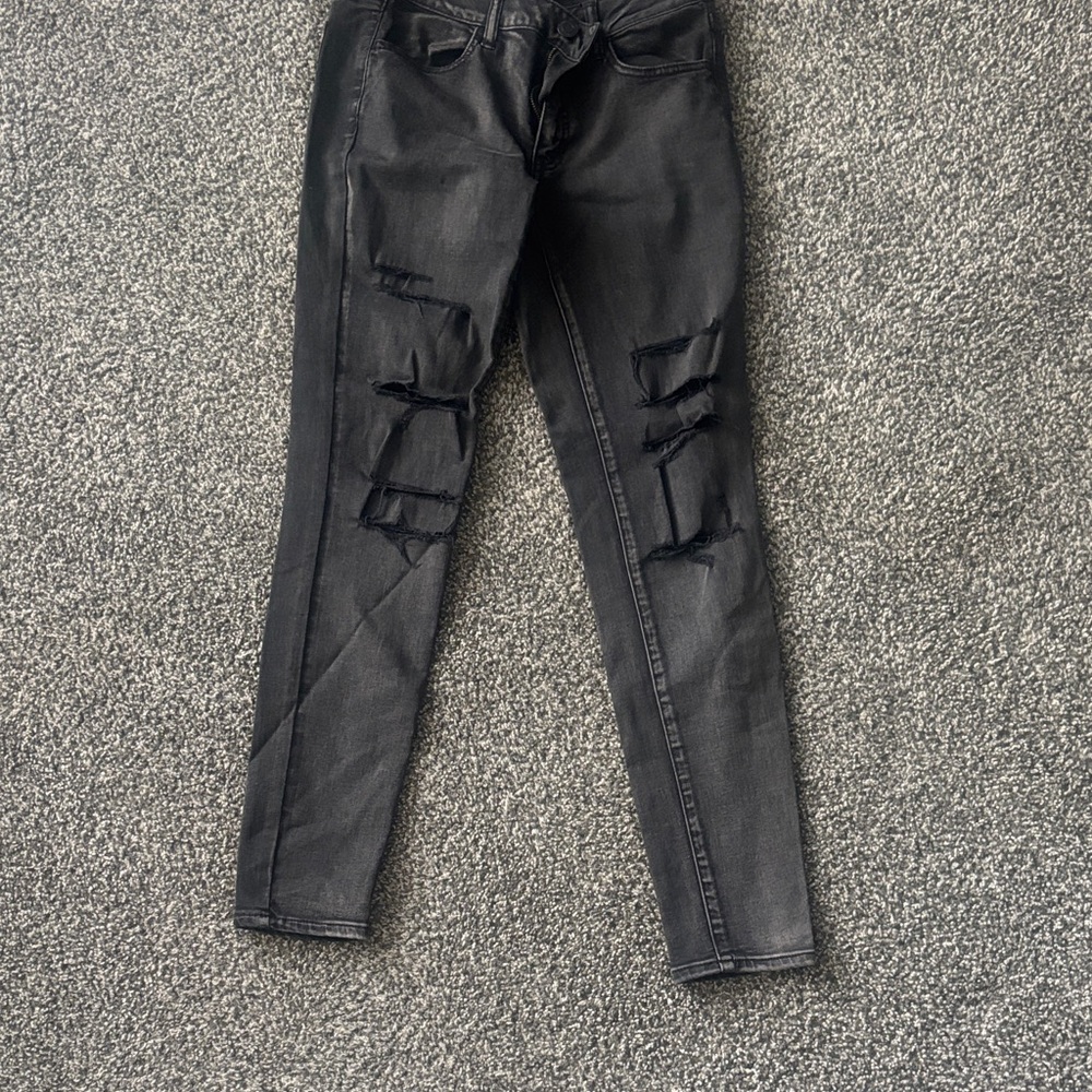 American Eagle Outfitters Ripped Black Skinny Jeans